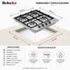 Encimera Gas 4 quemadores Inox
