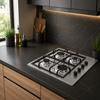 Encimera Gas 4 quemadores Inox